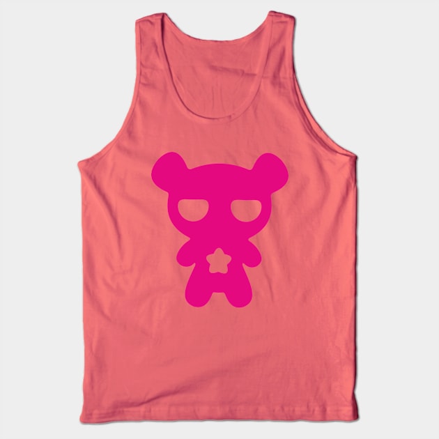 Magenta Lazy Bear (Cute and Pink) Tank Top by XOOXOO